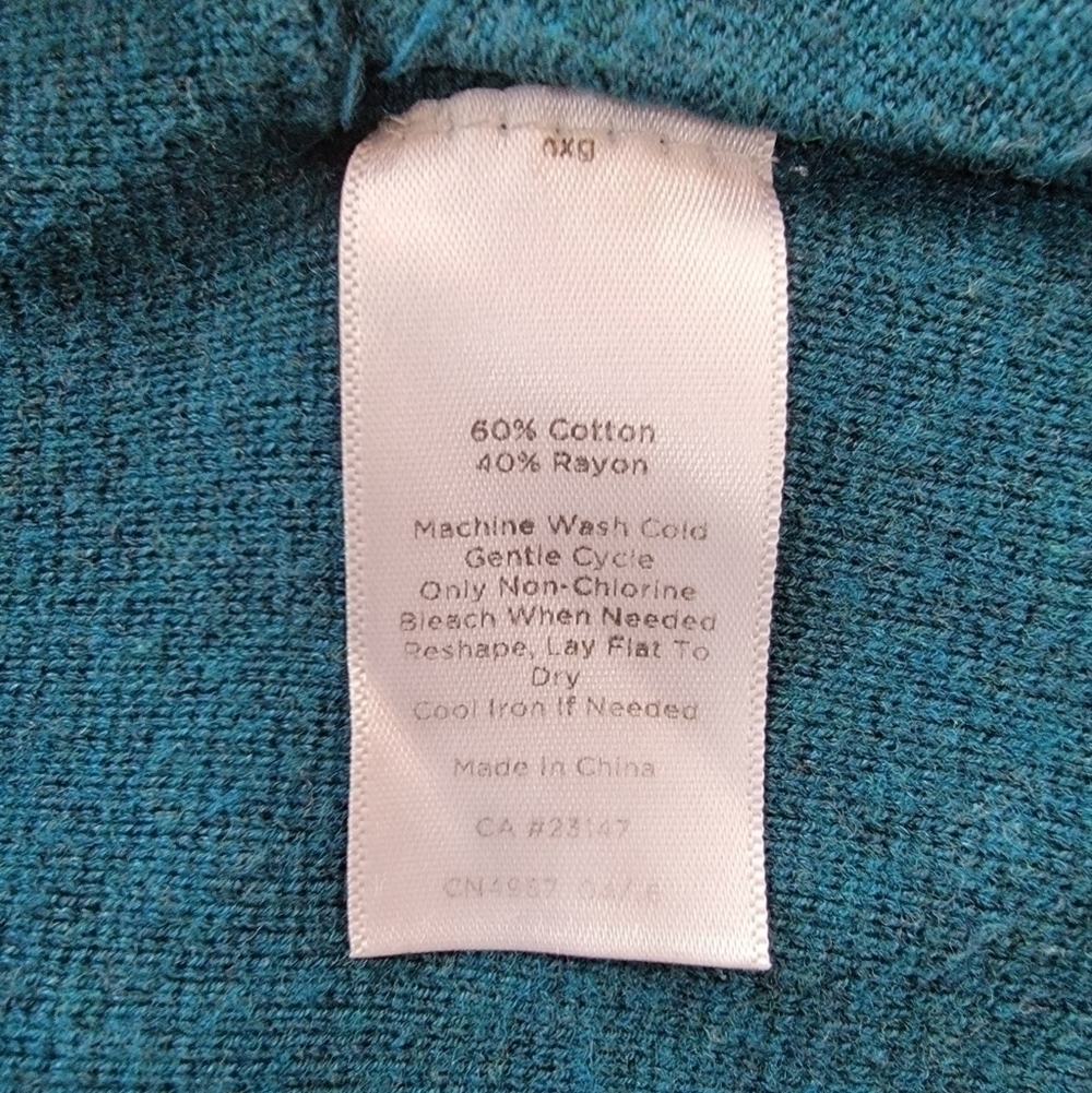 𝅺talbot Teal Two Pocket Sweater Cardigan Size P - Picture 7 of 10